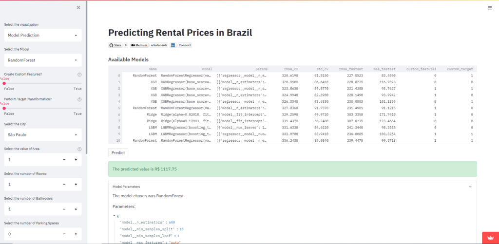 streamlit web app to predict data with machine learning models